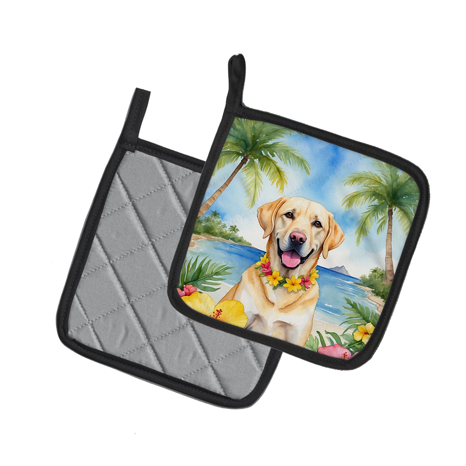 Buy this Yellow Labrador Retriever Luau Pair of Pot Holders