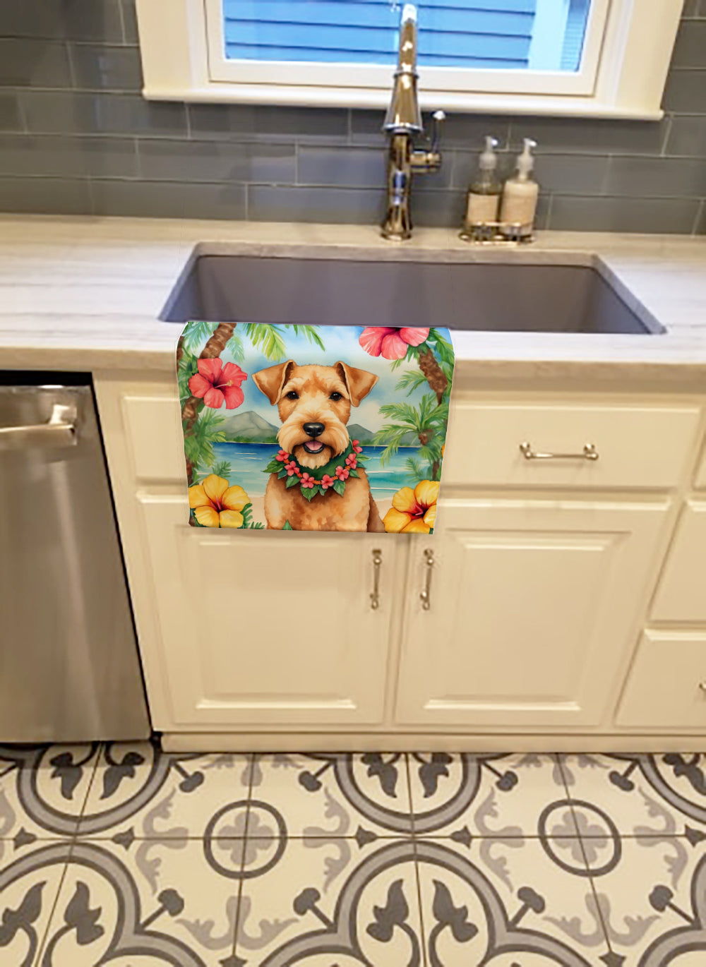 Buy this Lakeland Terrier Luau Kitchen Towel