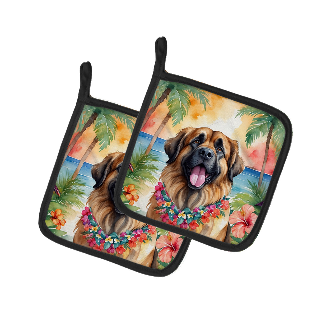 Buy this Leonberger Luau Pair of Pot Holders