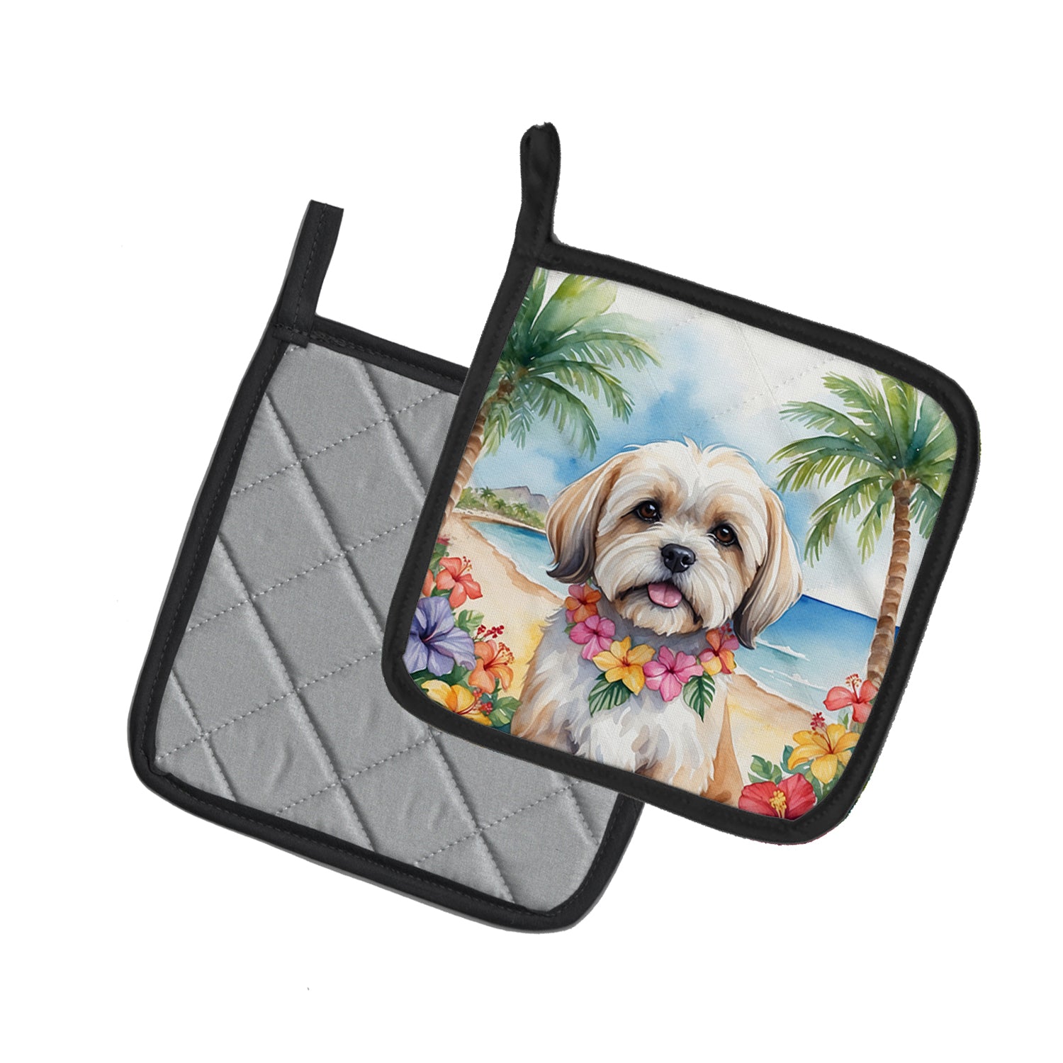 Buy this Lhasa Apso Luau Pair of Pot Holders