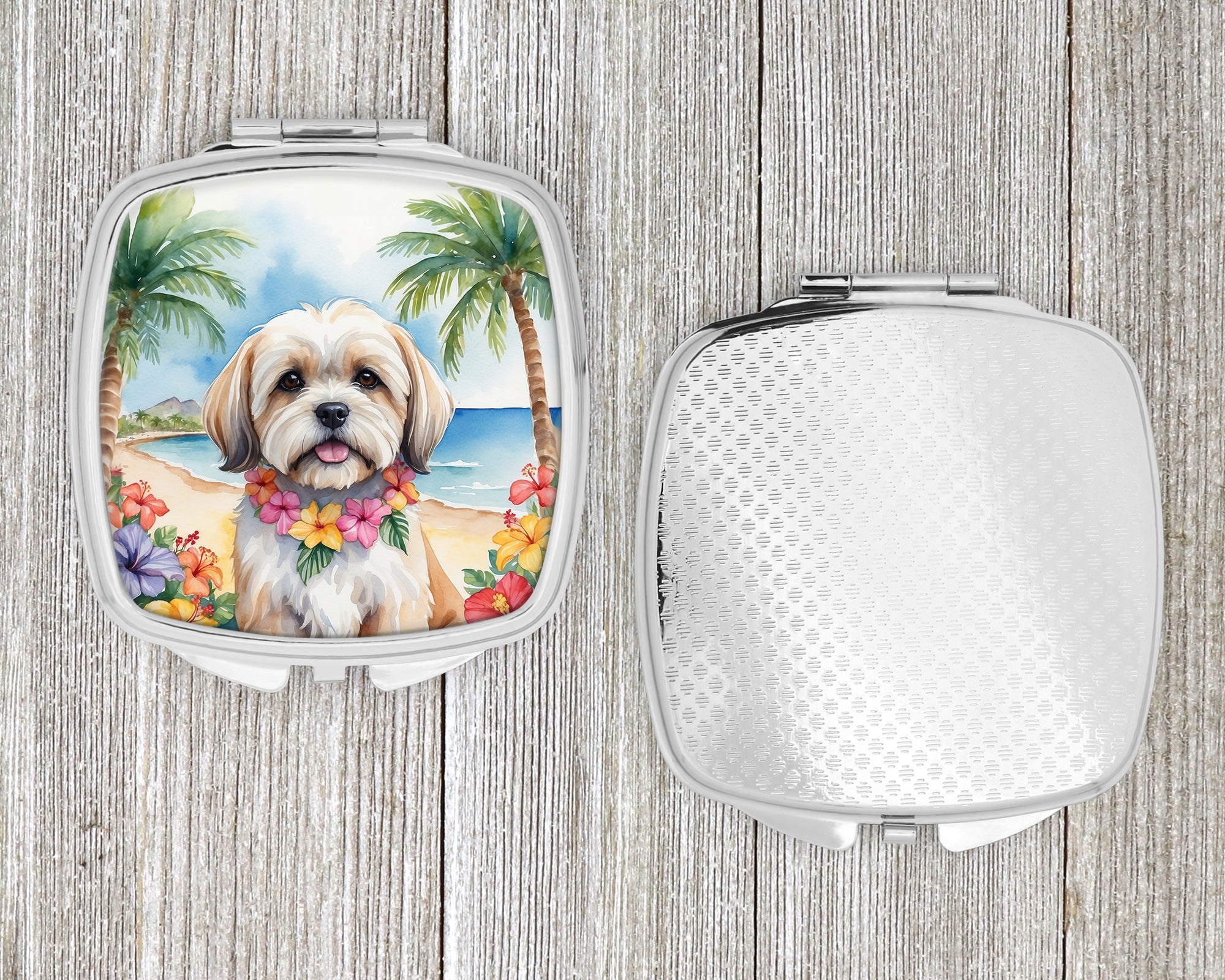 Lhasa Apso Luau Compact Mirror