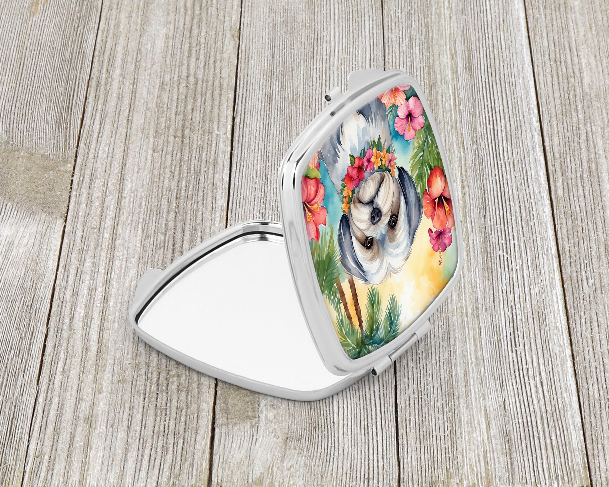 Lhasa Apso Luau Compact Mirror