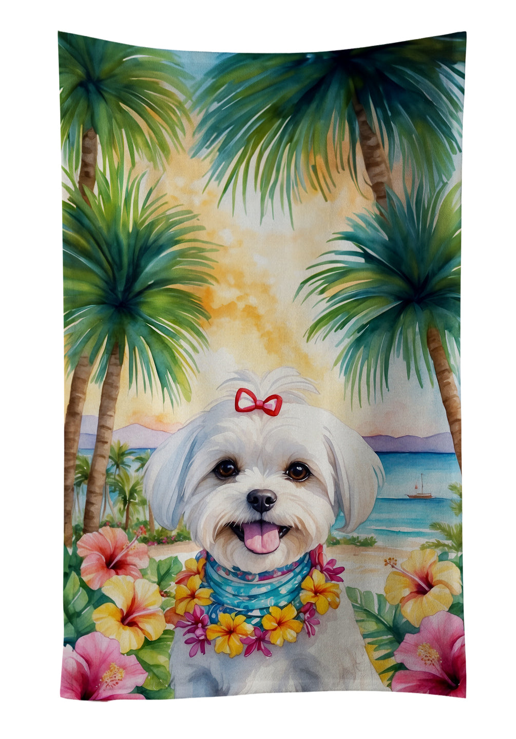 Buy this Maltese Luau Kitchen Towel