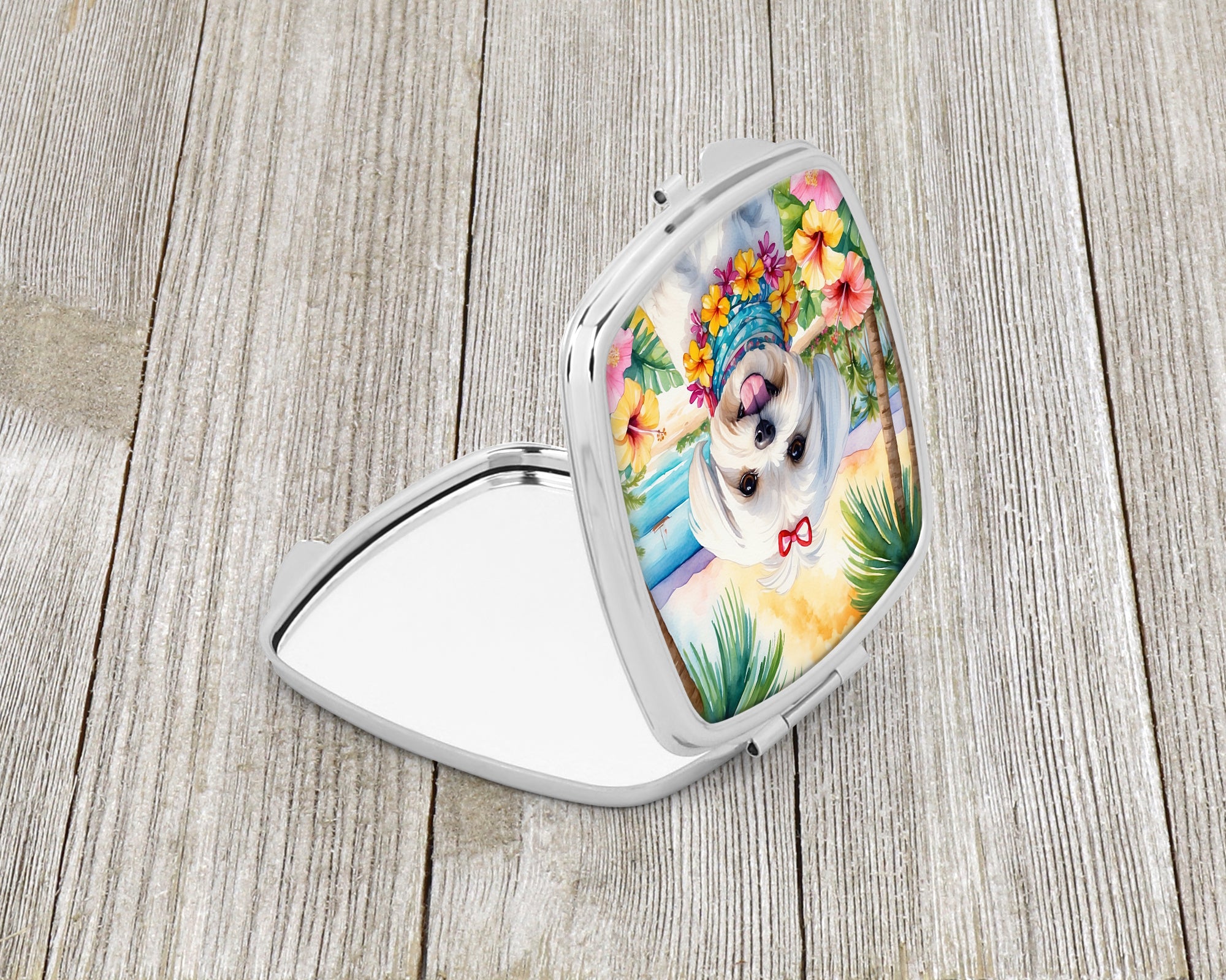 Buy this Maltese Luau Compact Mirror