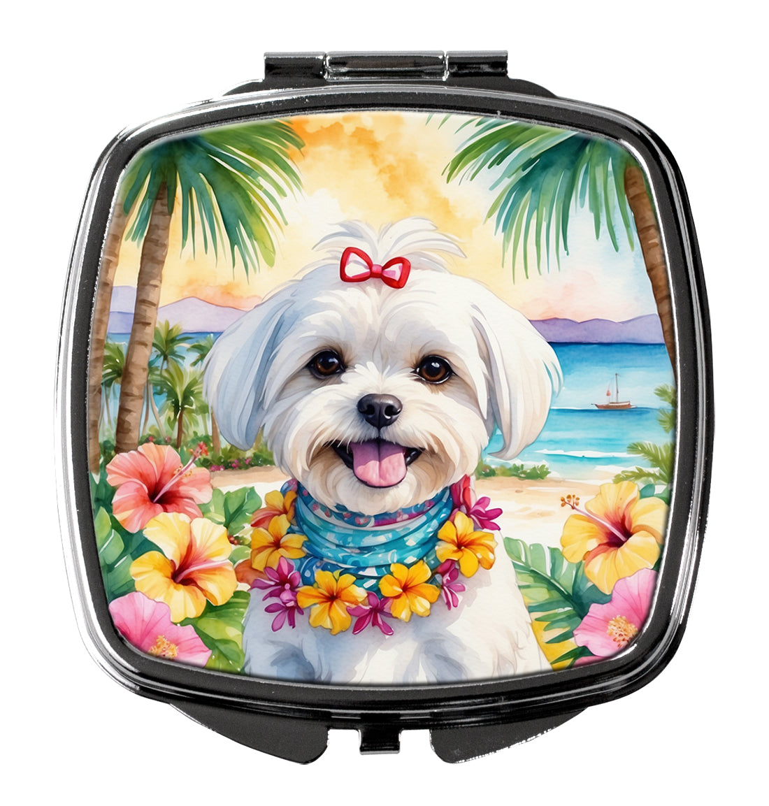 Buy this Maltese Luau Compact Mirror