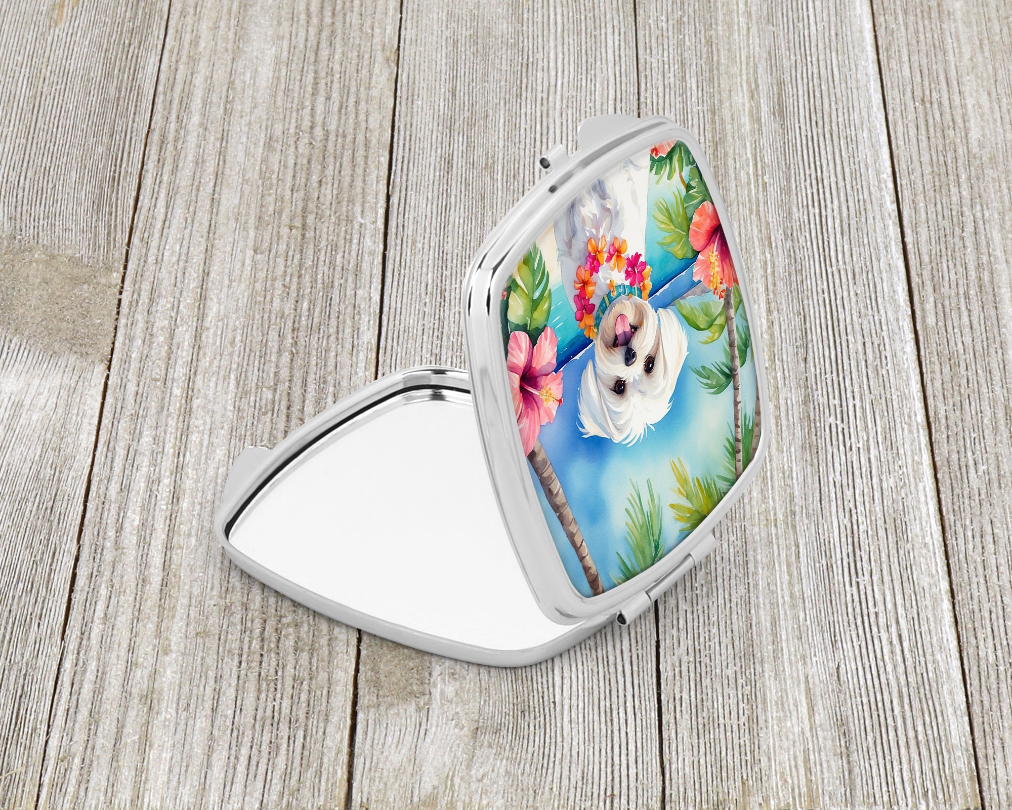 Maltese Luau Compact Mirror