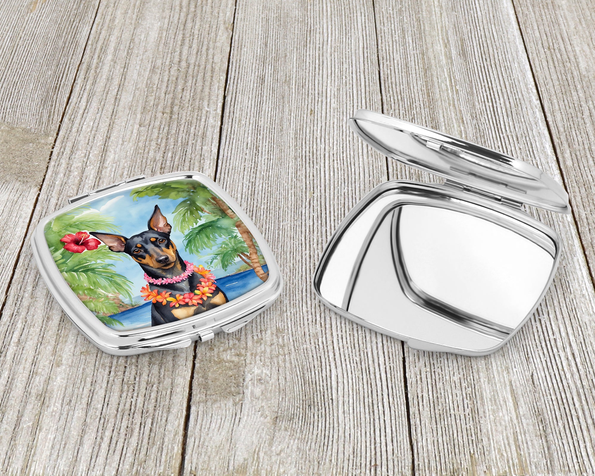 Manchester Terrier Luau Compact Mirror