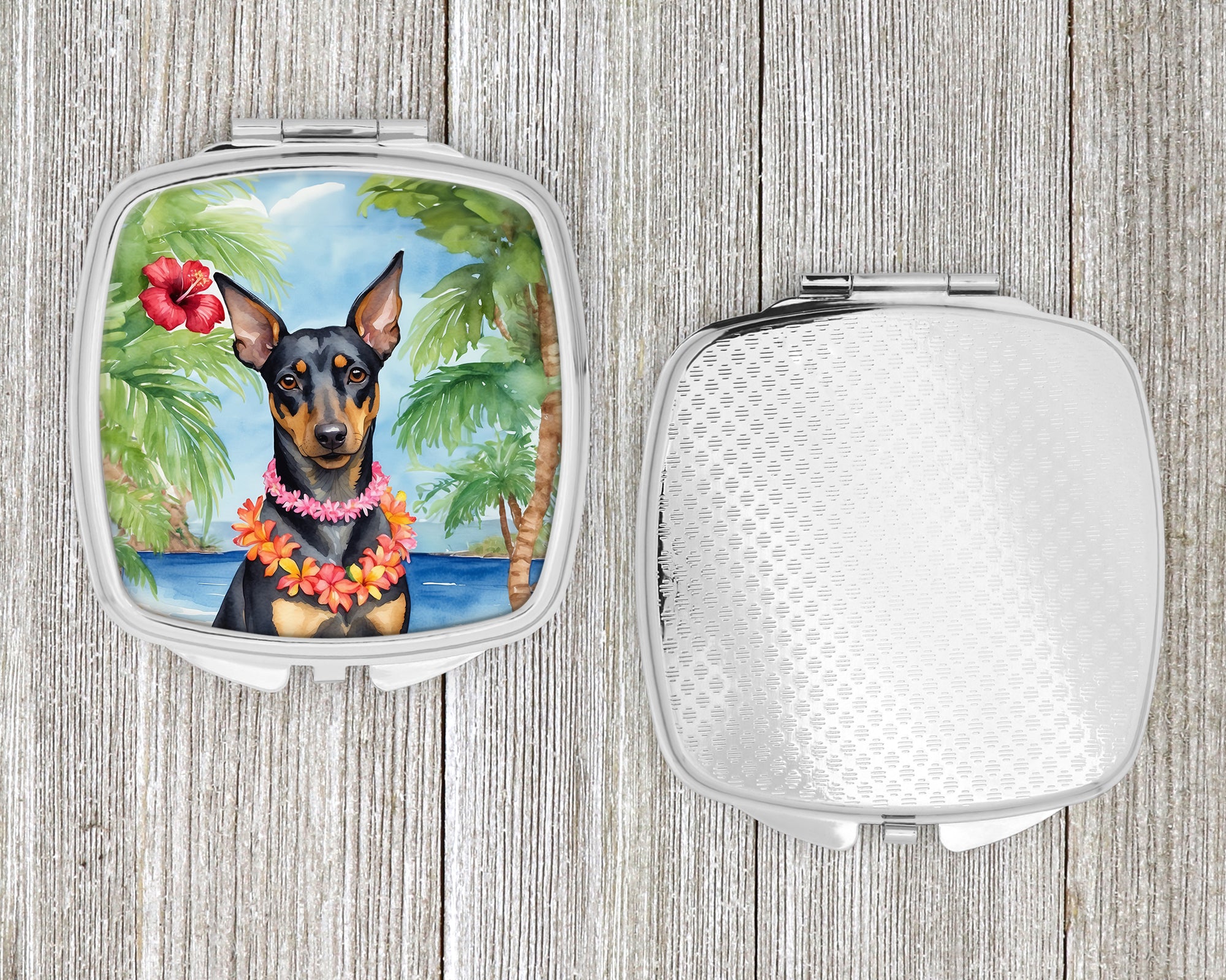 Manchester Terrier Luau Compact Mirror