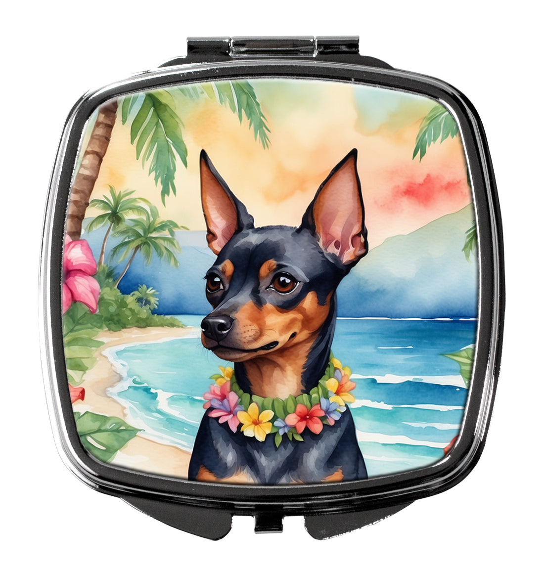 Buy this Miniature Pinscher Luau Compact Mirror