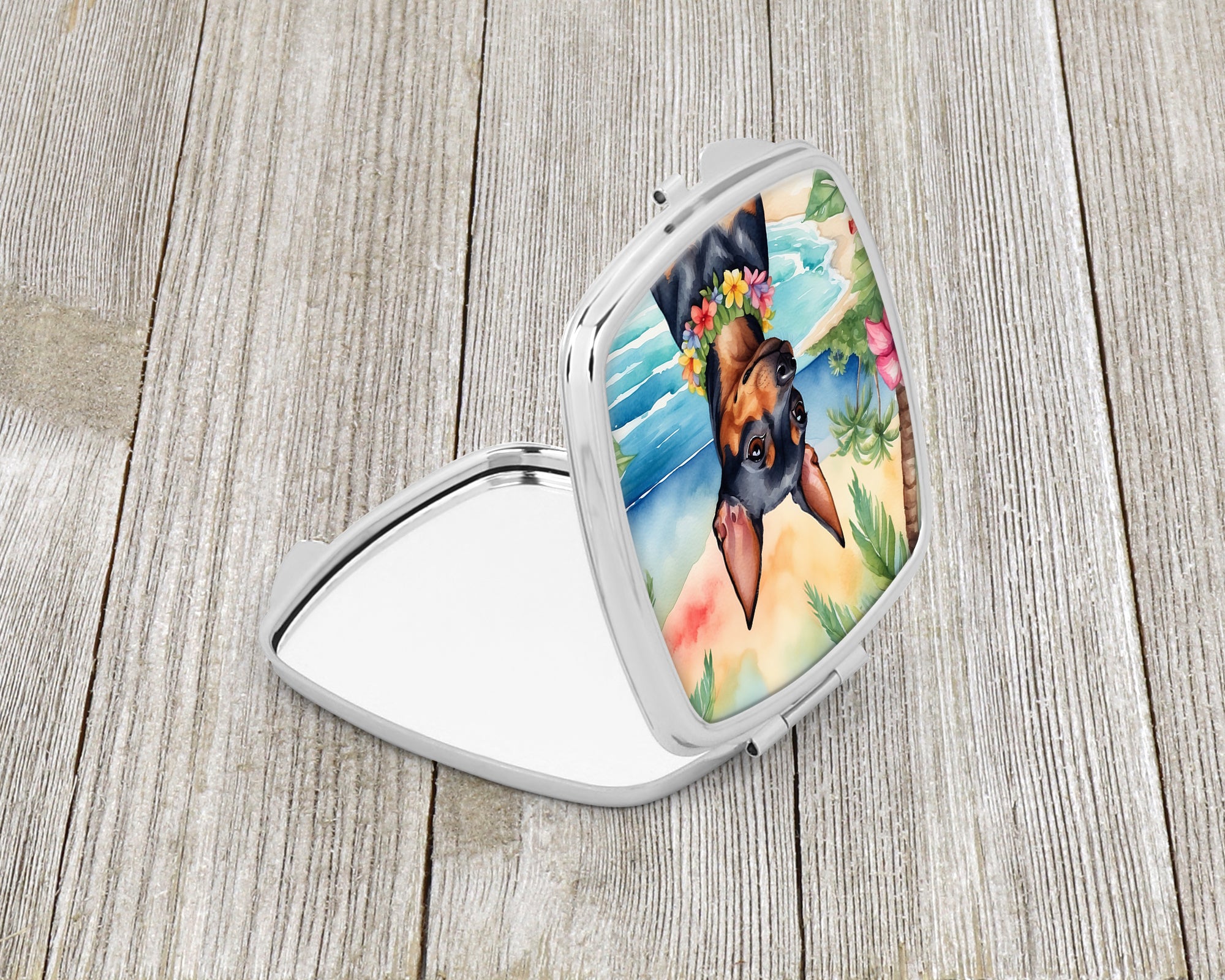 Miniature Pinscher Luau Compact Mirror