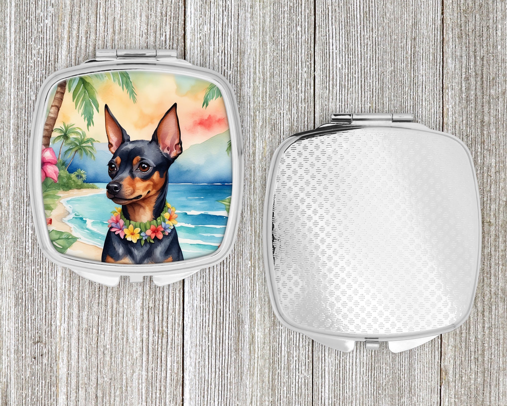 Miniature Pinscher Luau Compact Mirror