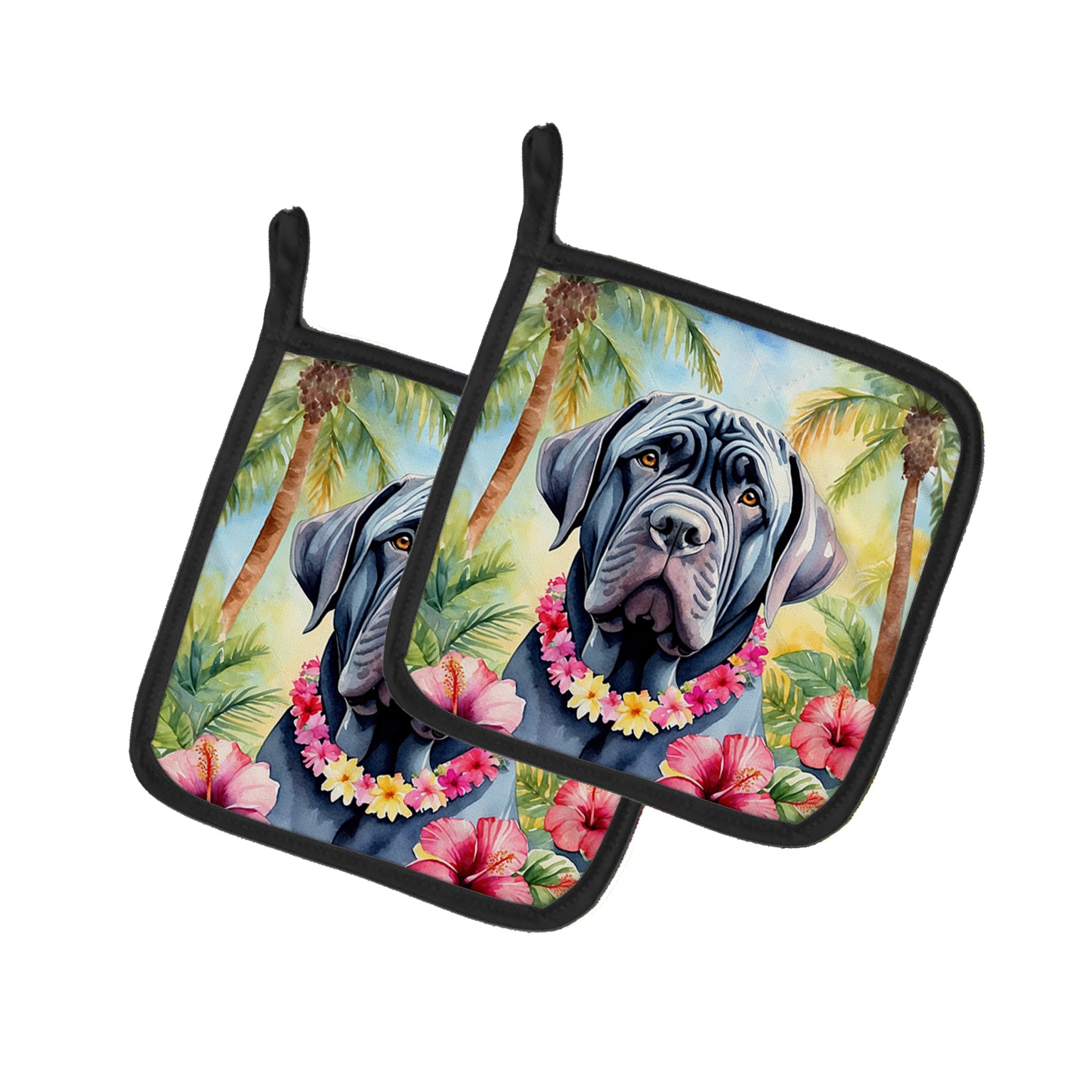 Buy this Neapolitan Mastiff Luau Pair of Pot Holders