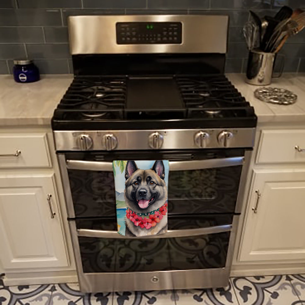 Norwegian Elkhound Luau Kitchen Towel