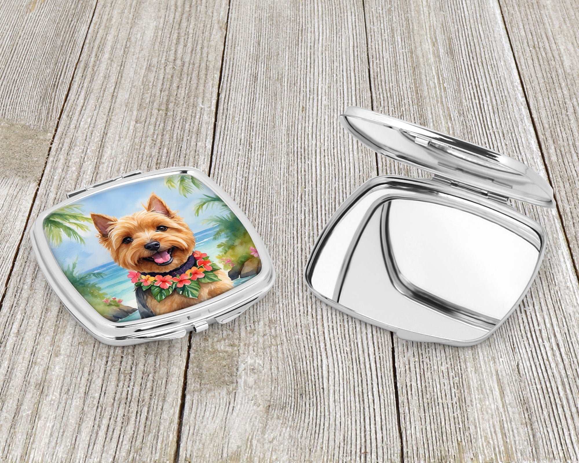 Norwich Terrier Luau Compact Mirror