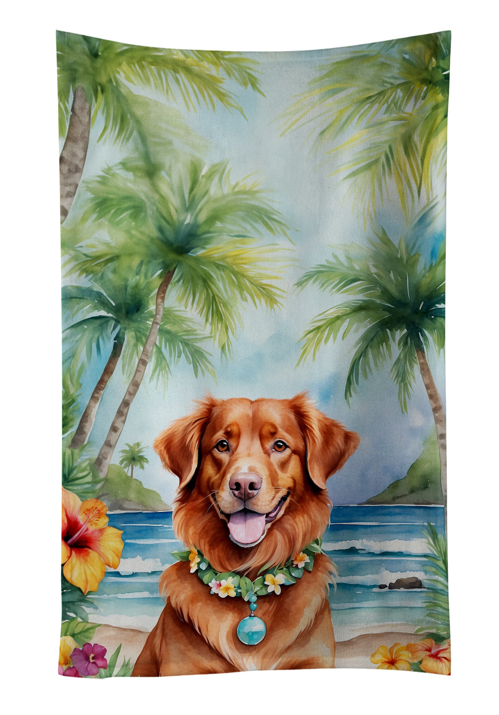 Buy this Nova Scotia Duck Tolling Retriever Luau Kitchen Towel