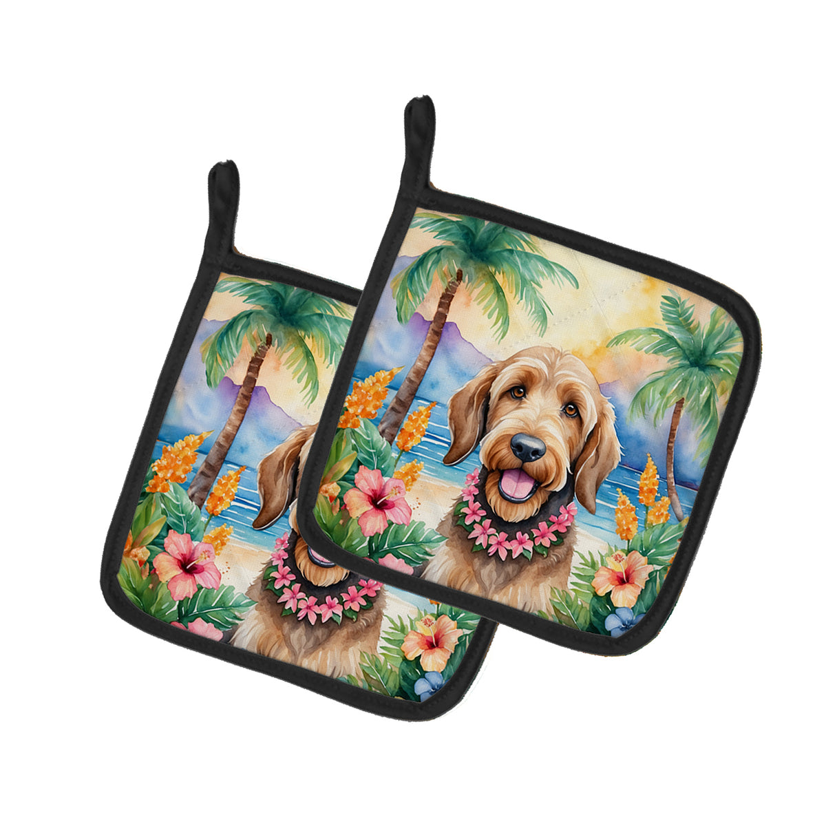 Buy this Otterhound Luau Pair of Pot Holders