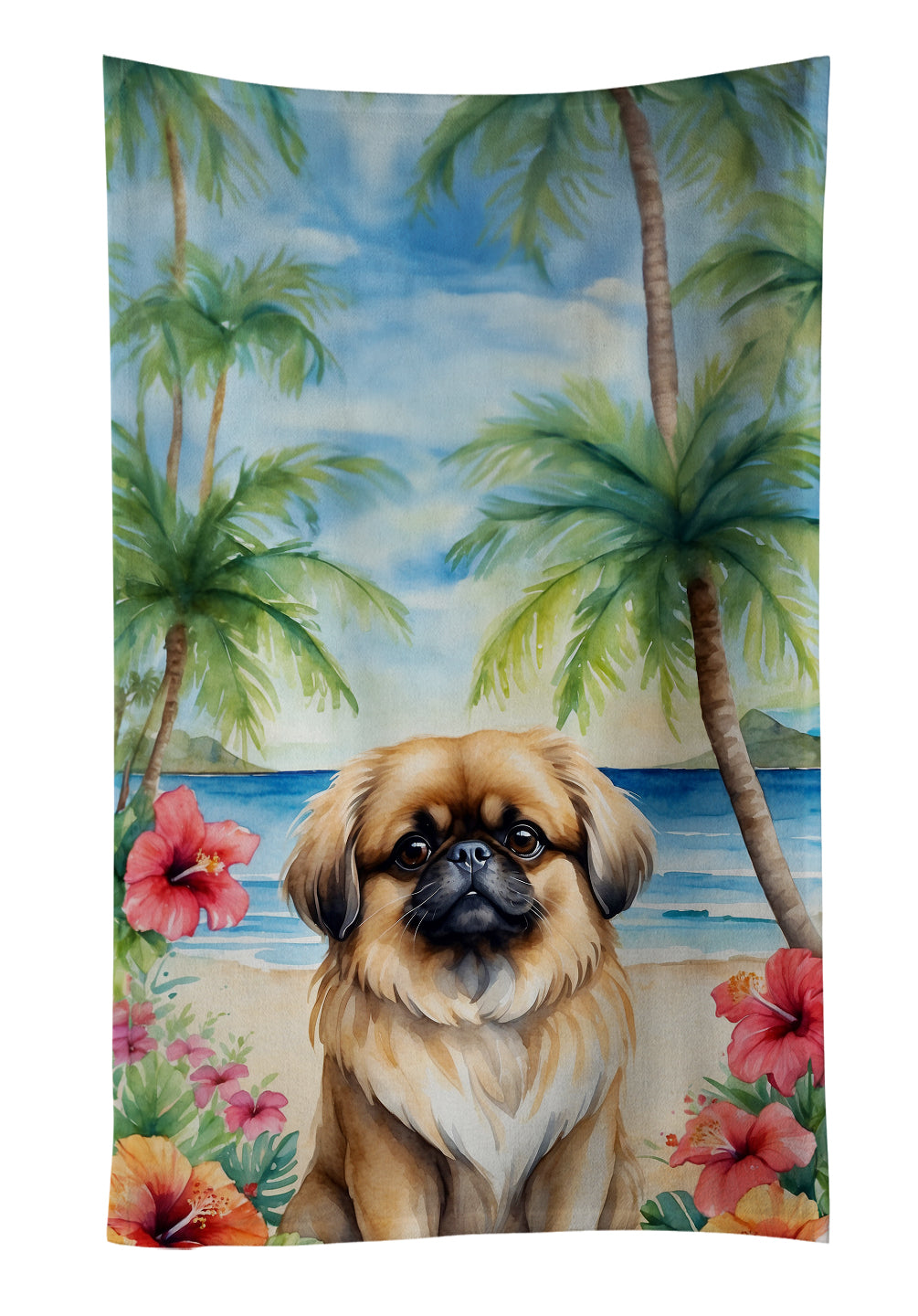 Buy this Pekingese Luau Kitchen Towel