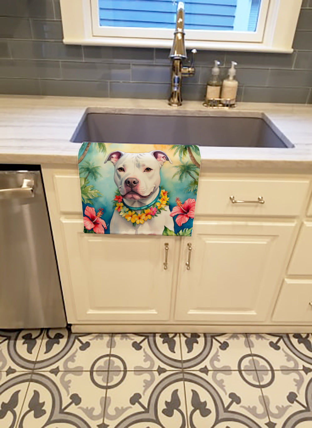 Pit Bull Terrier Luau Kitchen Towel