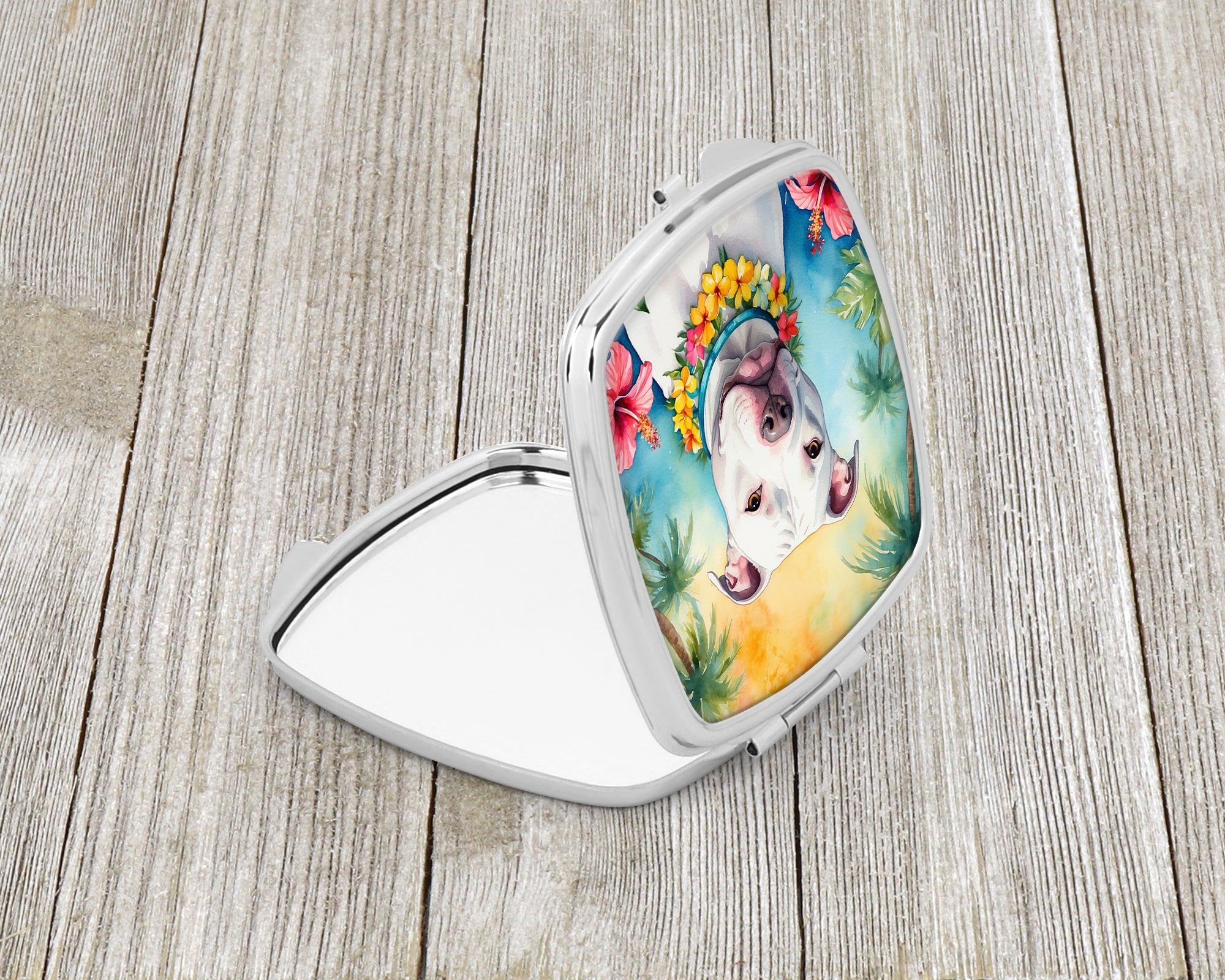 Pit Bull Terrier Luau Compact Mirror