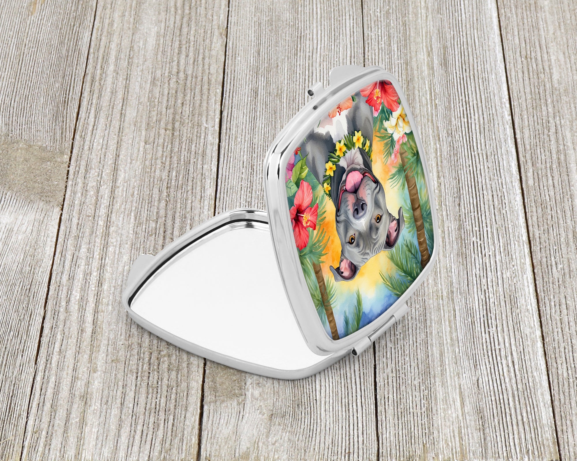 Pit Bull Terrier Luau Compact Mirror