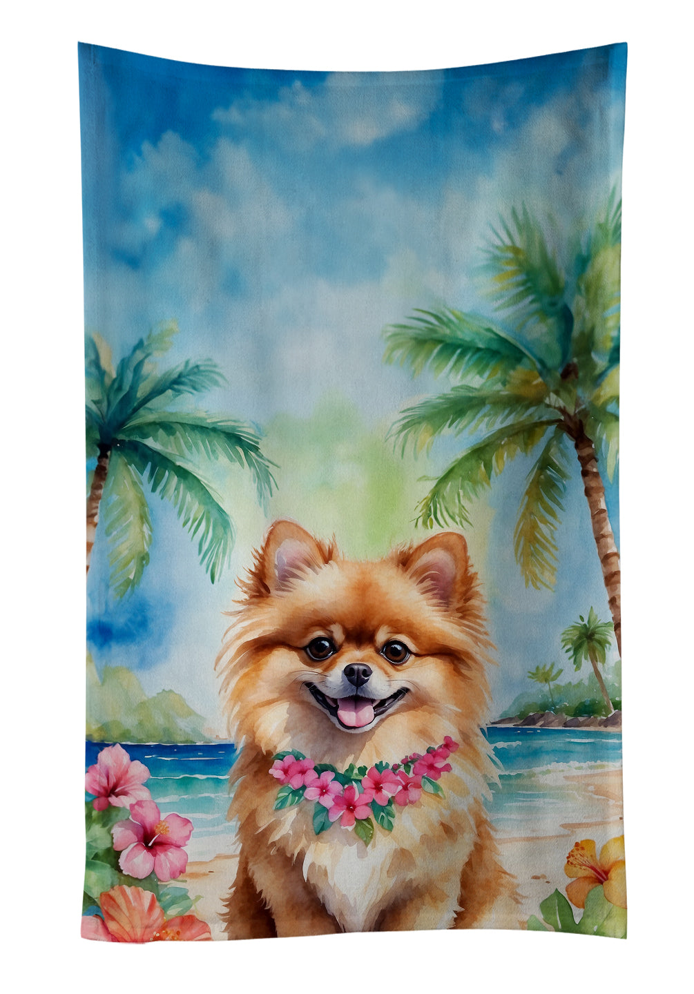 Buy this Pomeranian Luau Kitchen Towel