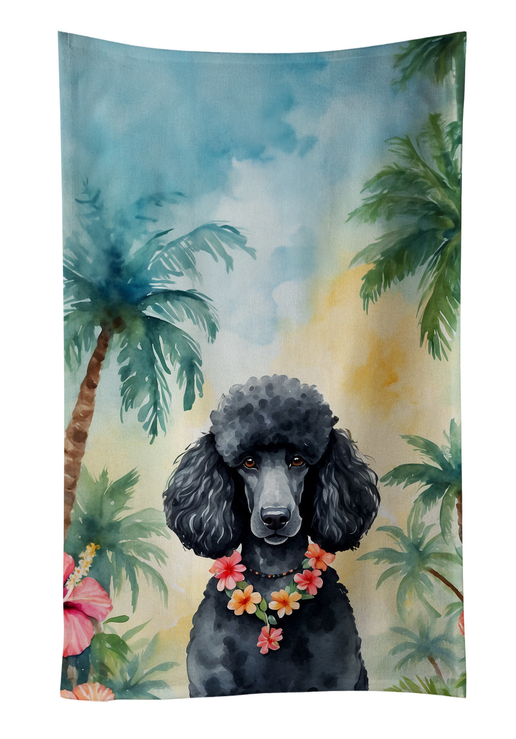 Buy this Black Poodle Luau Kitchen Towel