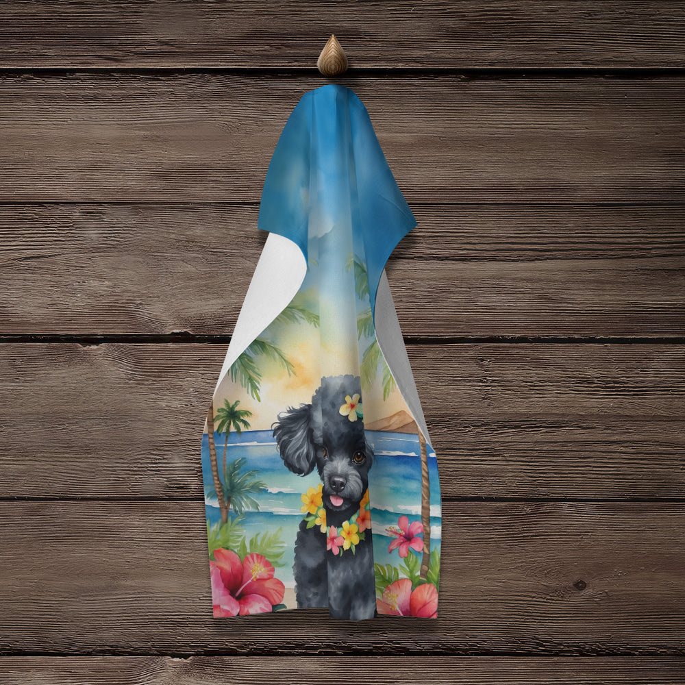 Black Poodle Luau Kitchen Towel