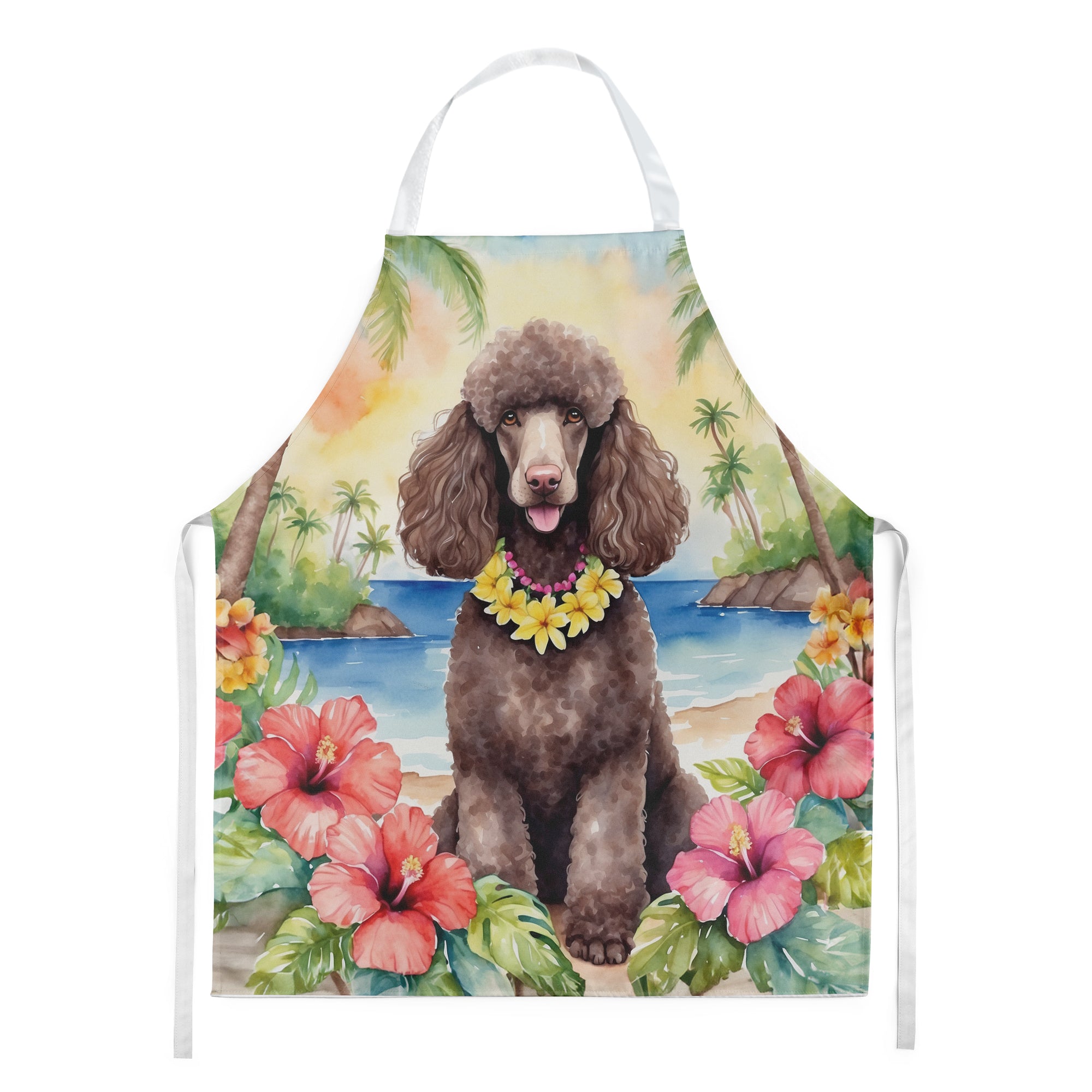 Buy this Chocolate Poodle Luau Apron