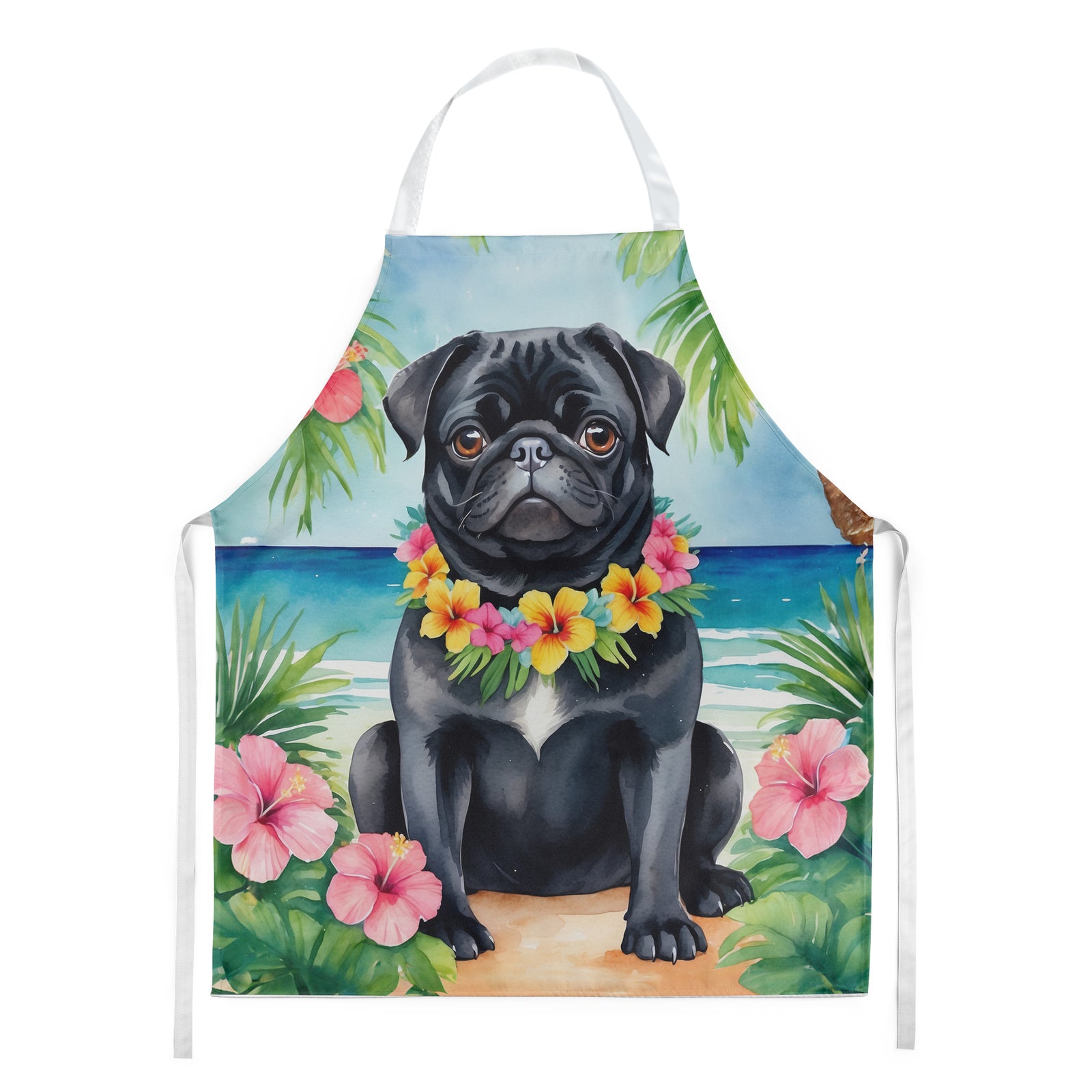 Buy this Black Pug Luau Apron