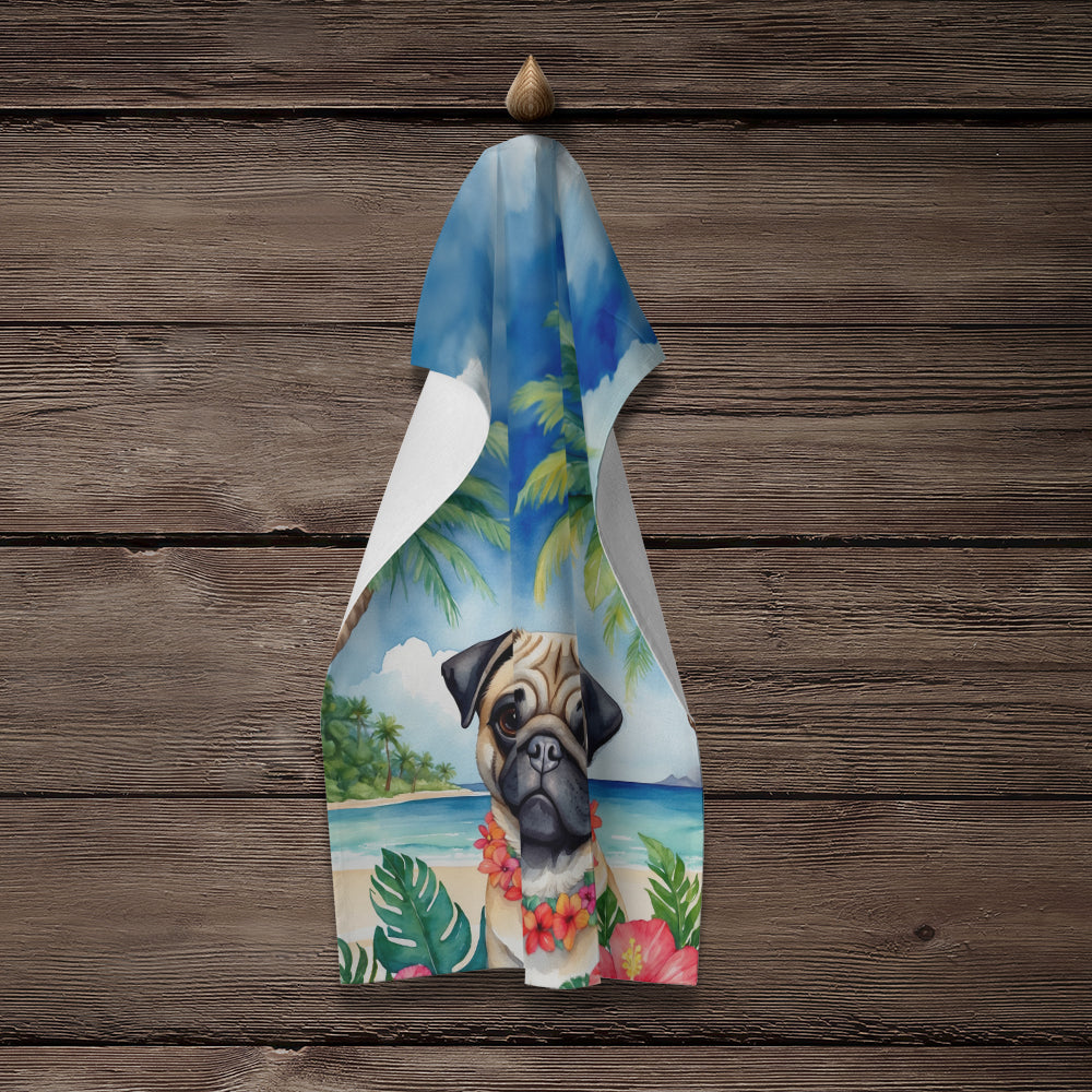 Pug Luau Kitchen Towel