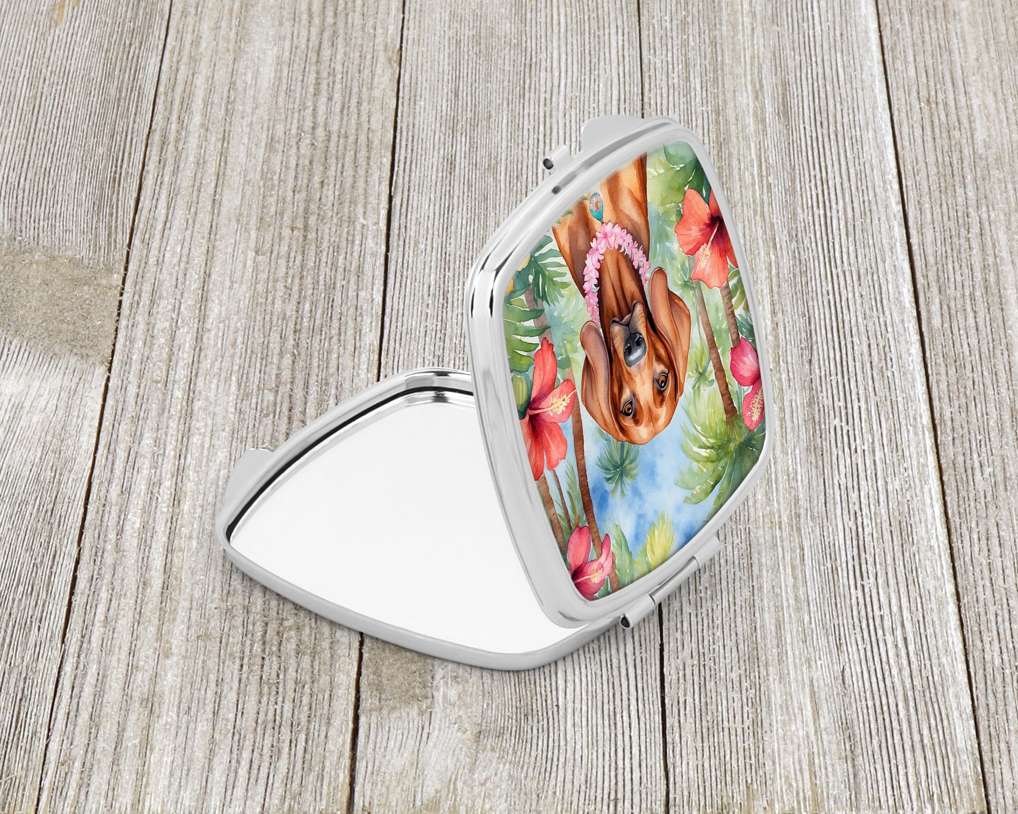 Redbone Coonhound Luau Compact Mirror