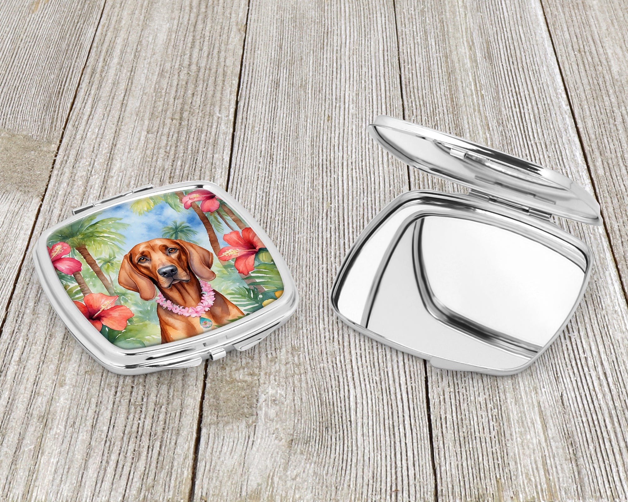 Redbone Coonhound Luau Compact Mirror