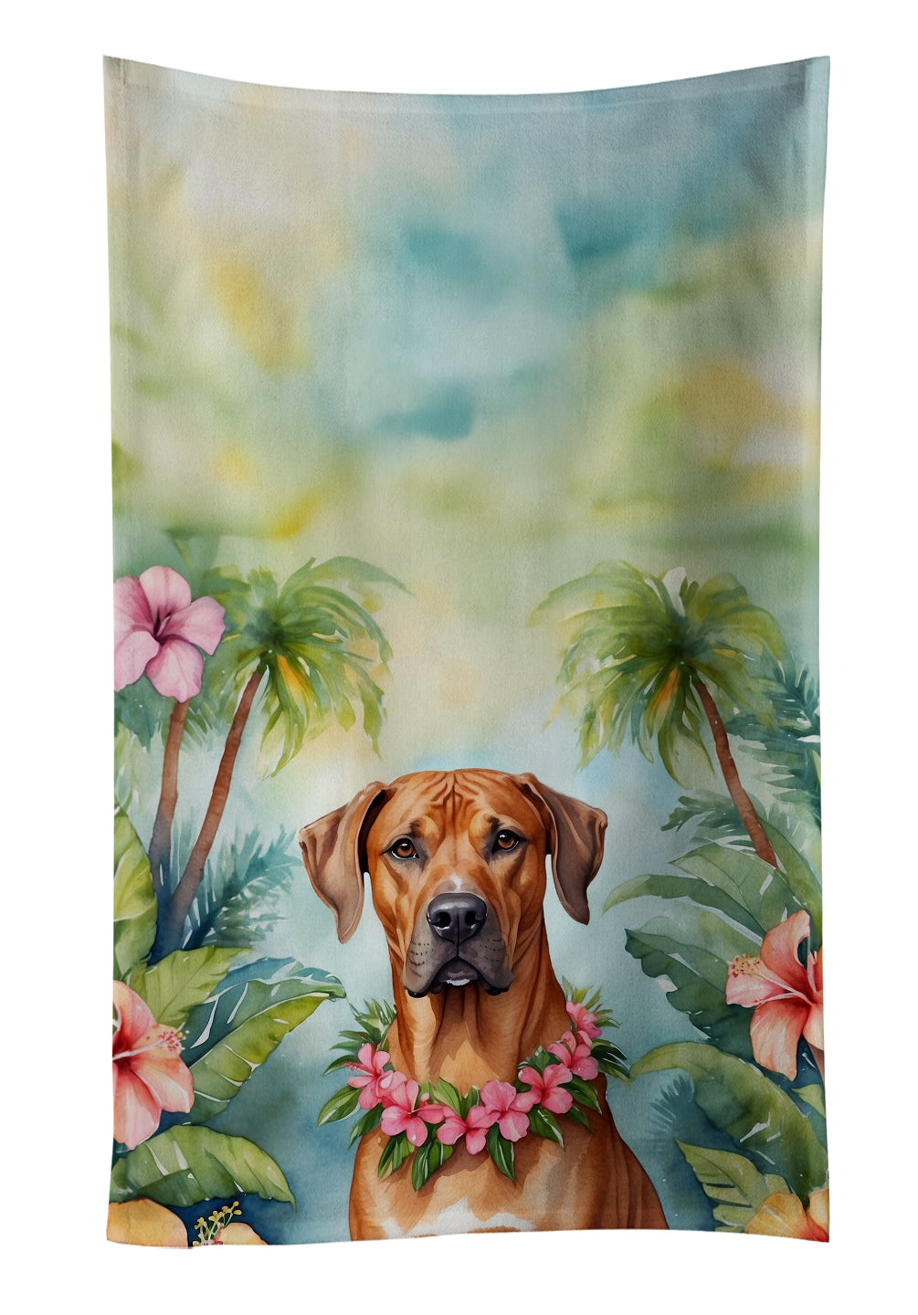 Buy this Rhodesian Ridgeback Luau Kitchen Towel