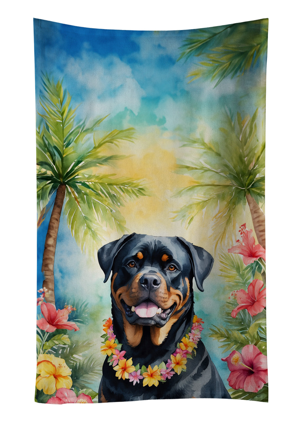 Buy this Rottweiler Luau Kitchen Towel