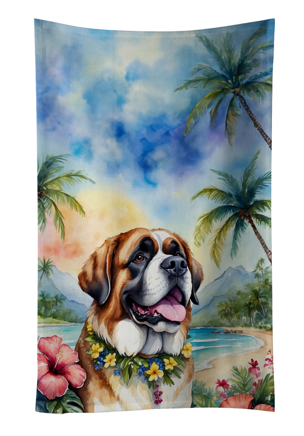 Buy this Saint Bernard Luau Kitchen Towel