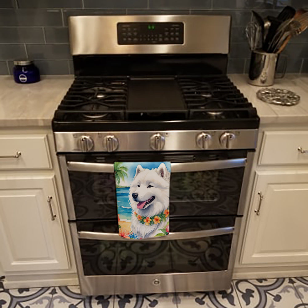 Samoyed Luau Kitchen Towel