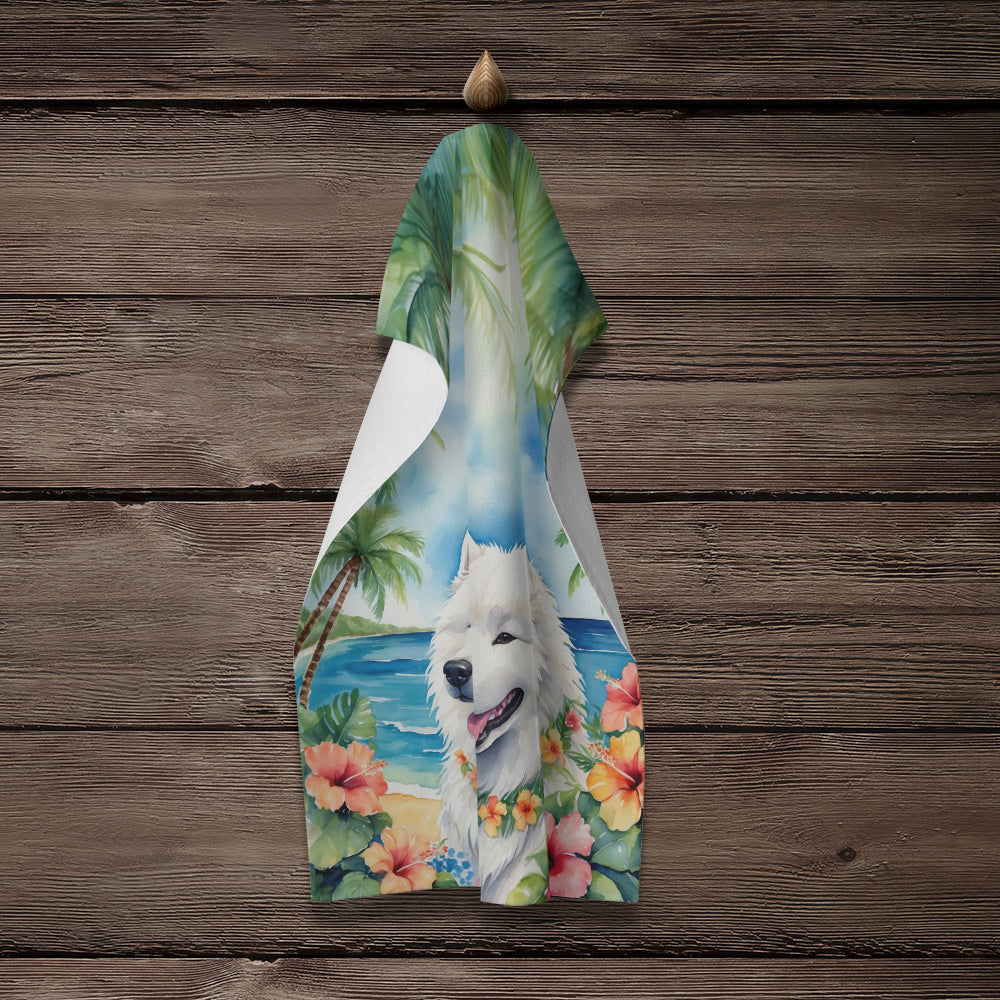 Samoyed Luau Kitchen Towel