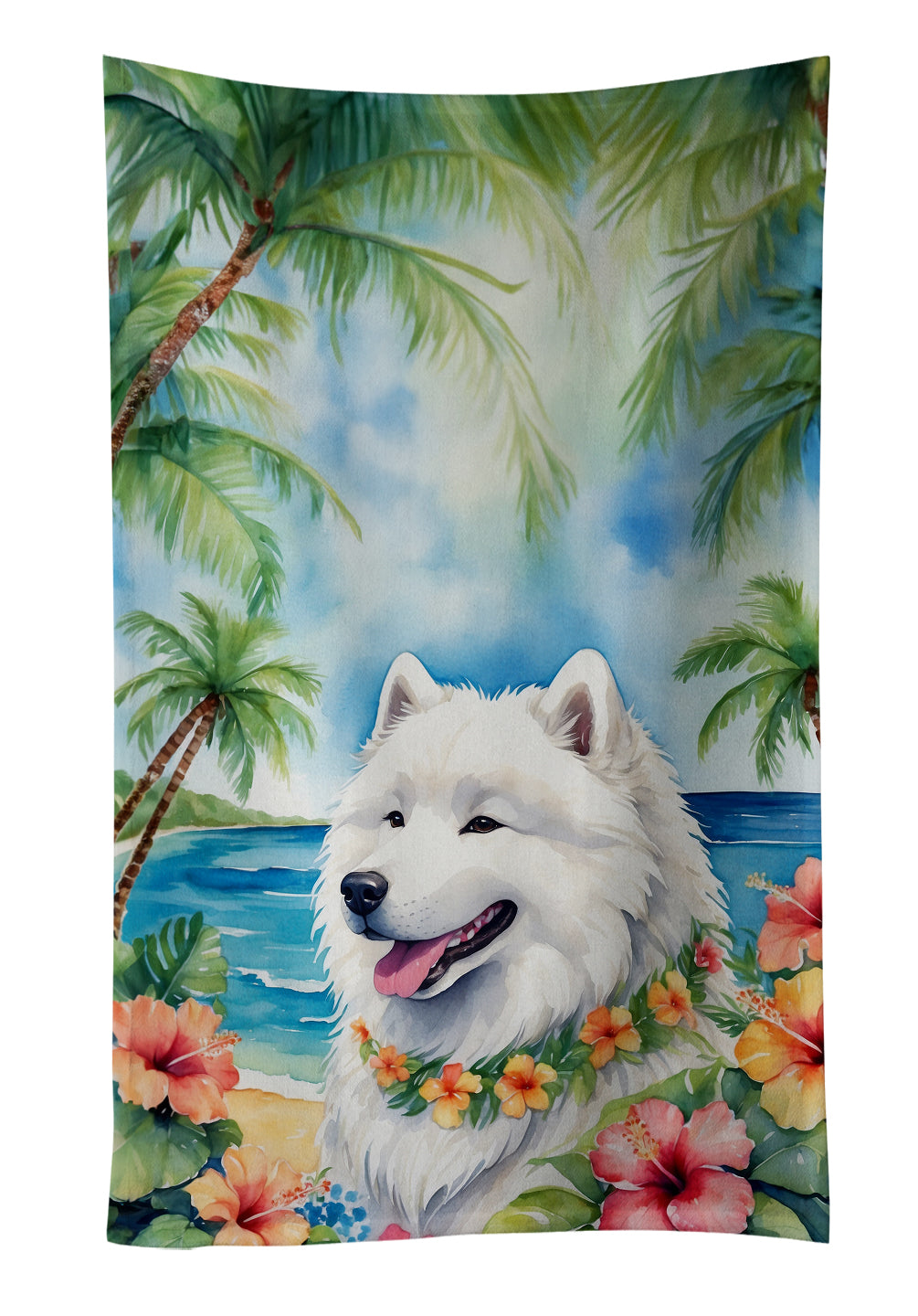 Buy this Samoyed Luau Kitchen Towel