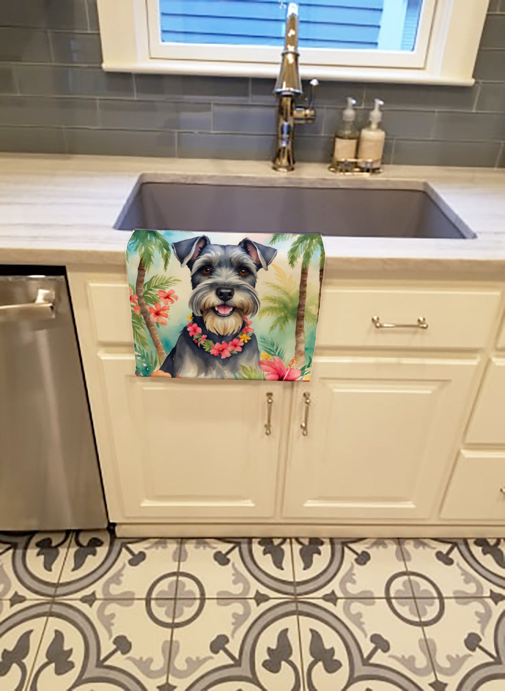 Schnauzer Luau Kitchen Towel