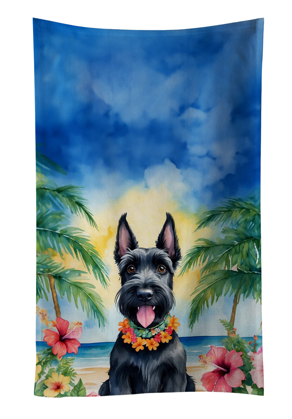 Buy this Scottish Terrier Luau Kitchen Towel