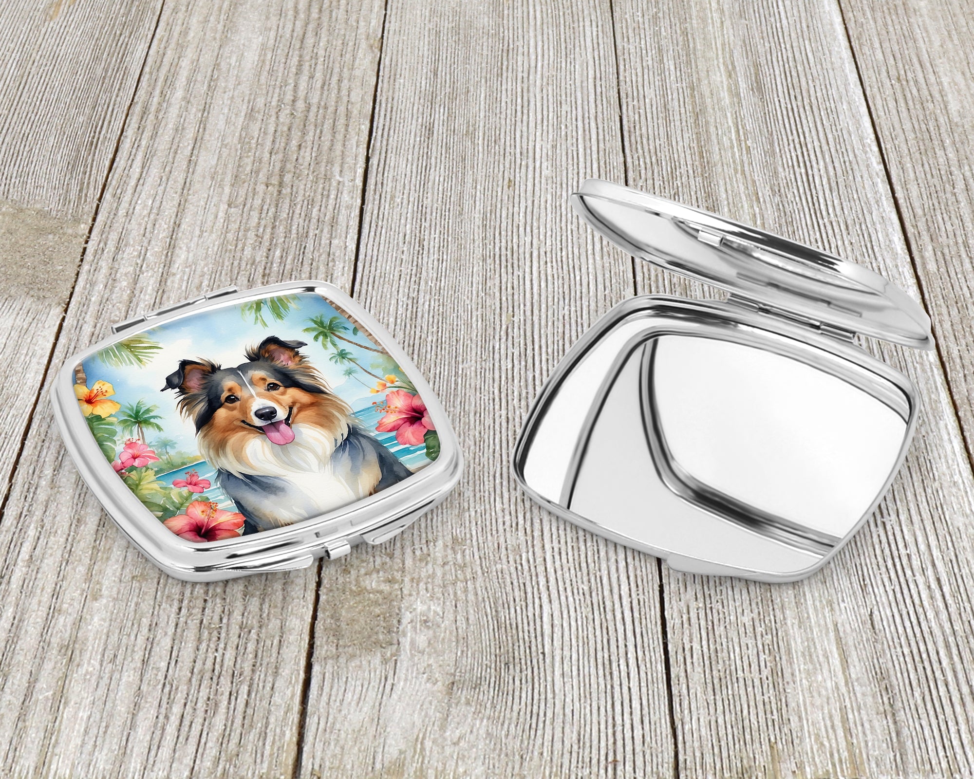 Sheltie Luau Compact Mirror