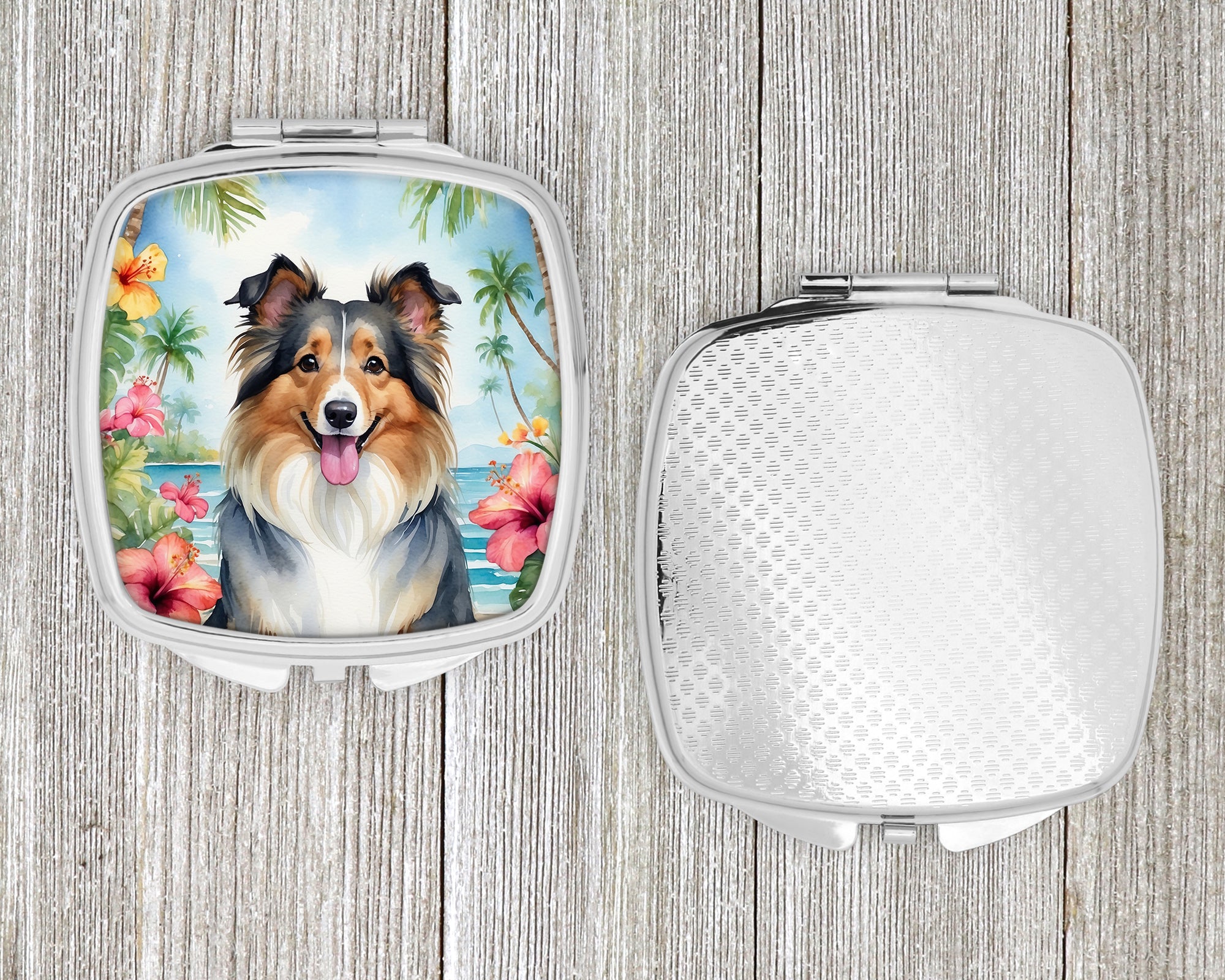 Sheltie Luau Compact Mirror