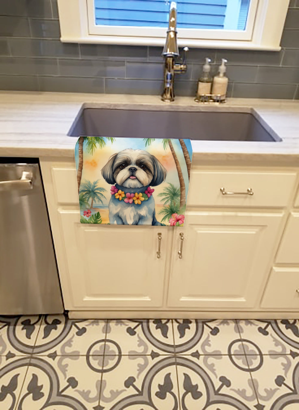 Buy this Shih Tzu Luau Kitchen Towel