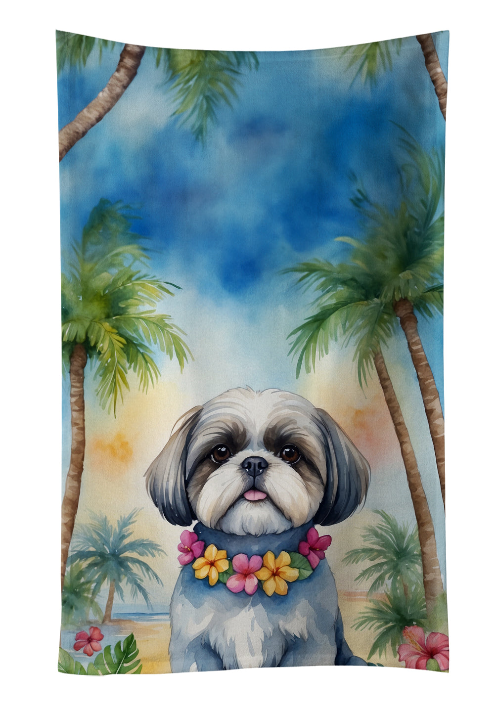 Buy this Shih Tzu Luau Kitchen Towel