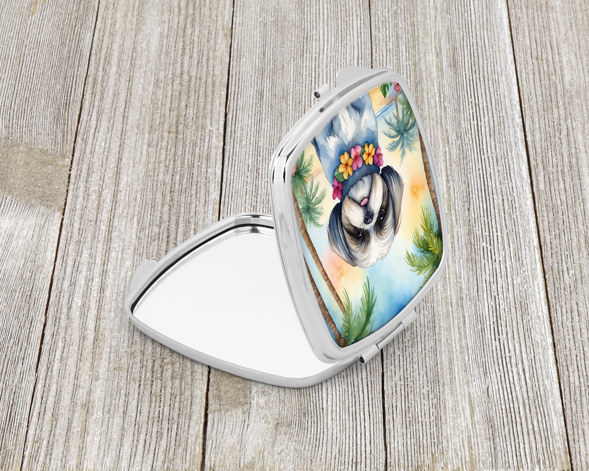 Shih Tzu Luau Compact Mirror