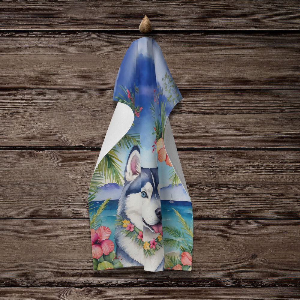 Siberian Husky Luau Kitchen Towel