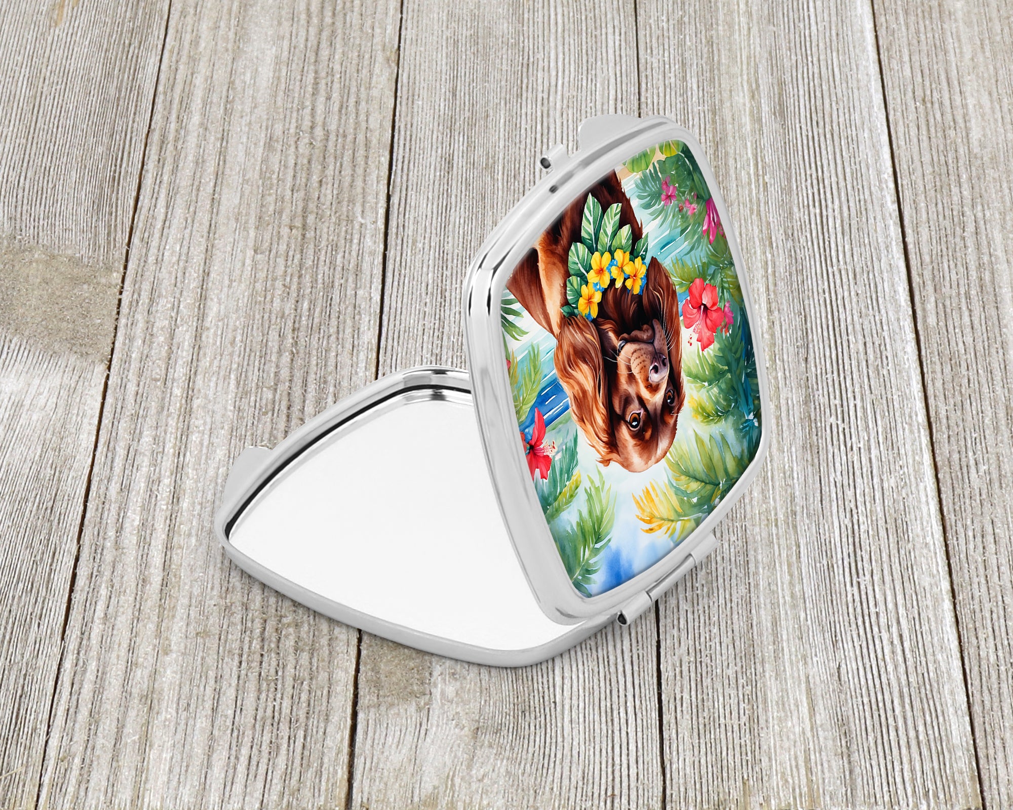 Sussex Spaniel Luau Compact Mirror