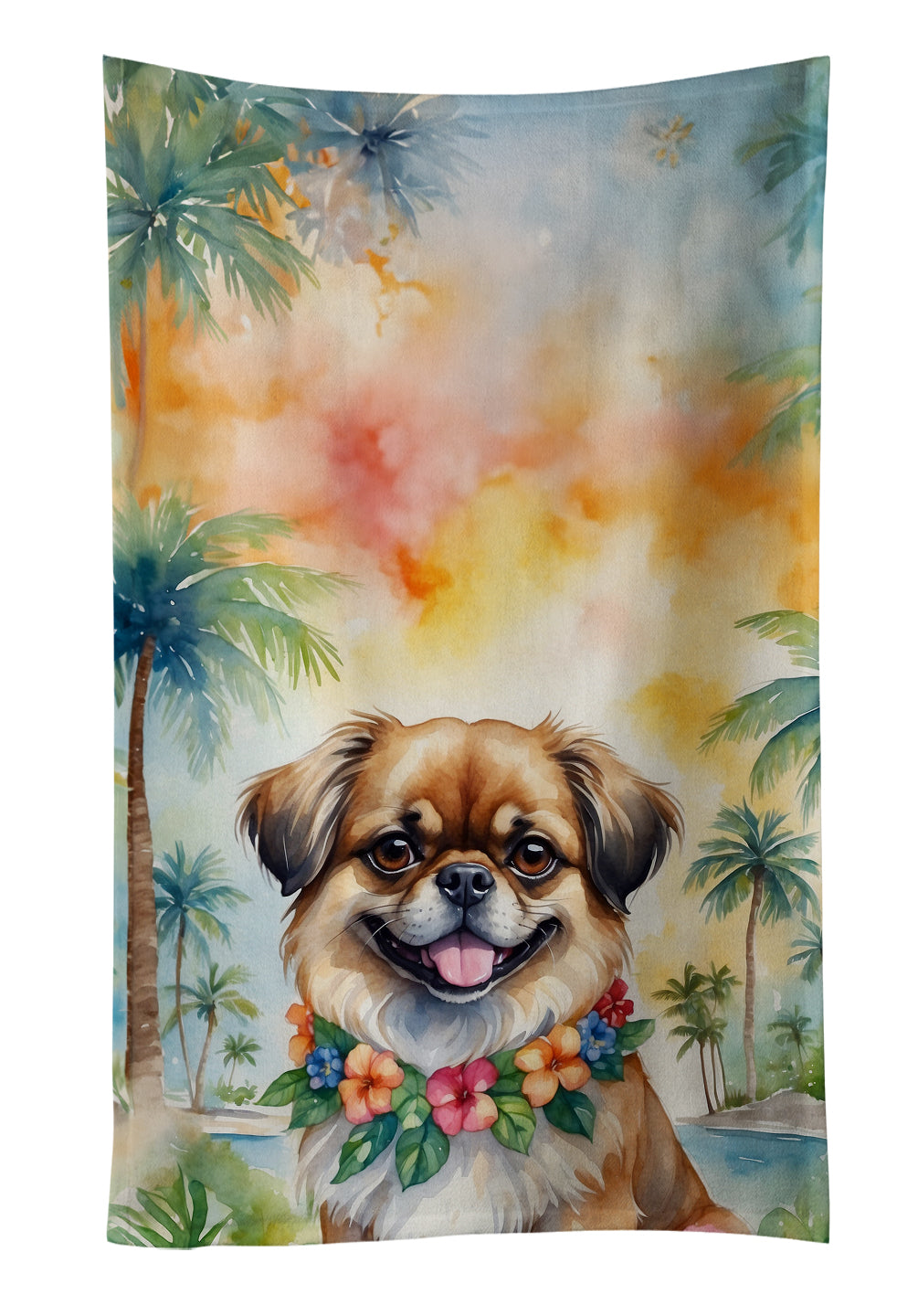 Buy this Tibetan Spaniel Luau Kitchen Towel