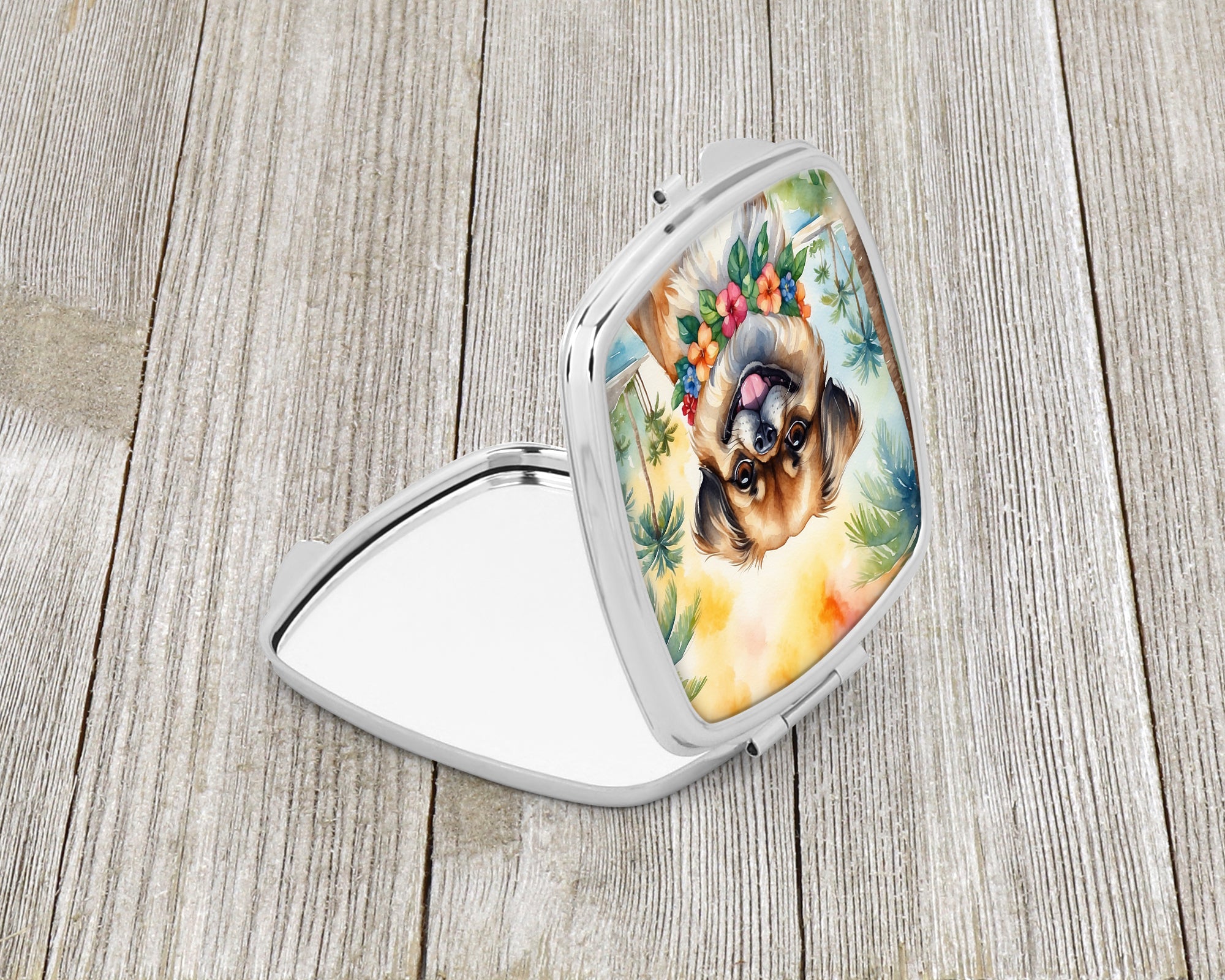 Tibetan Spaniel Luau Compact Mirror