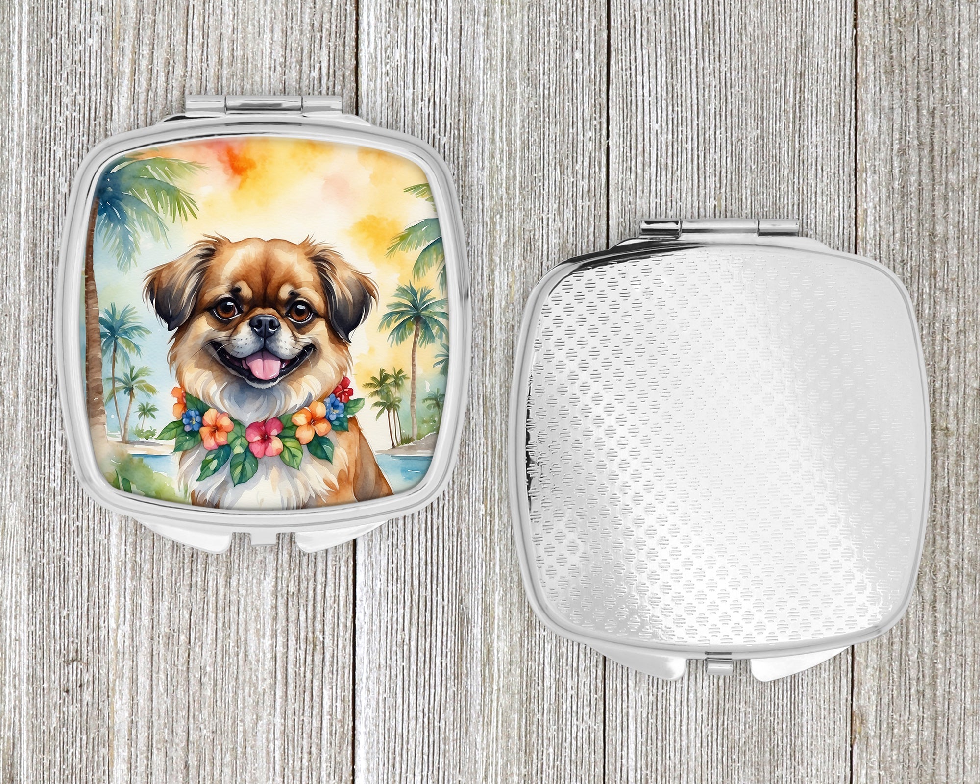 Tibetan Spaniel Luau Compact Mirror